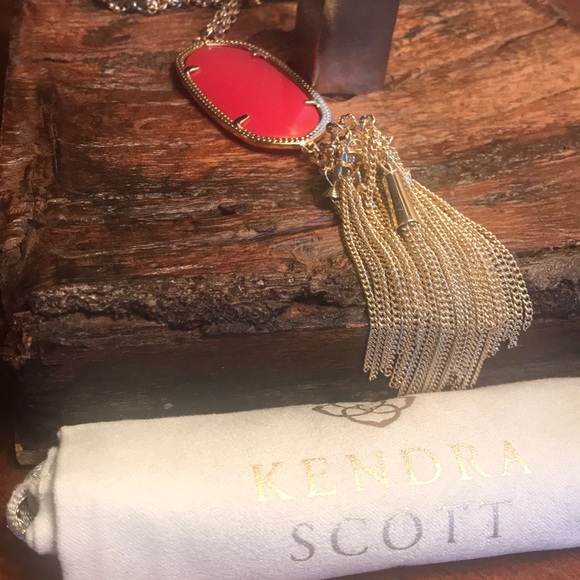 Retired Kendra Scott Rayne Necklace in Dark Red!! - Picture 3 of 5